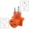 Ac Works Plug Adapter, 10-50R, 6-50P, 10-50P, 6-50P, 0 ft., Orange WD6501050 - alternate 3